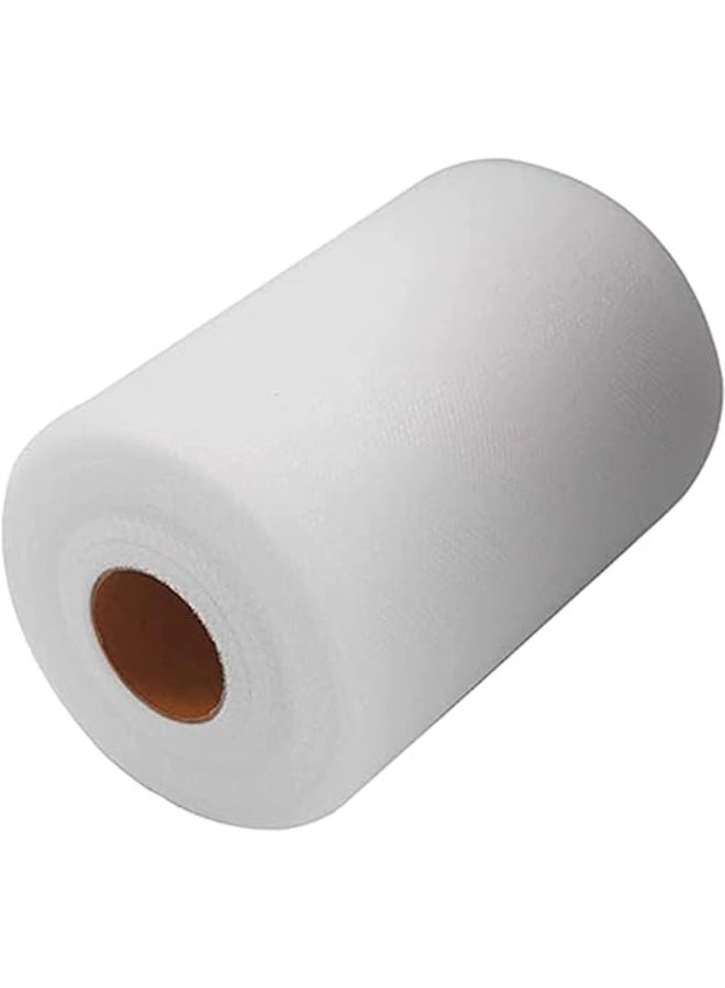 CLENEA Tulle Fabric Roll, 6 Inches x 100 Yards, Tulle Shaft, Compliant with Flame Retardant and Lead Free Dyes, Washable and Dryable, For Wedding Party Decor Gift Bows, For Craft Tutu Dress Parties - Image 1